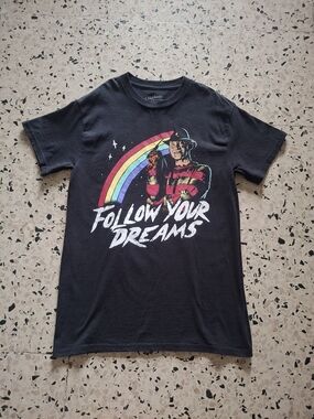 Kids Black Graphic 'Follow Your Dreams' Freddy Krueger T‑Shirt